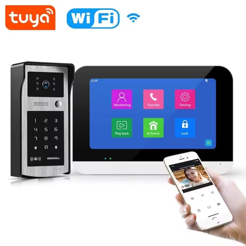 Videoportero Tuya WiFi con monitor táctil de 7"
